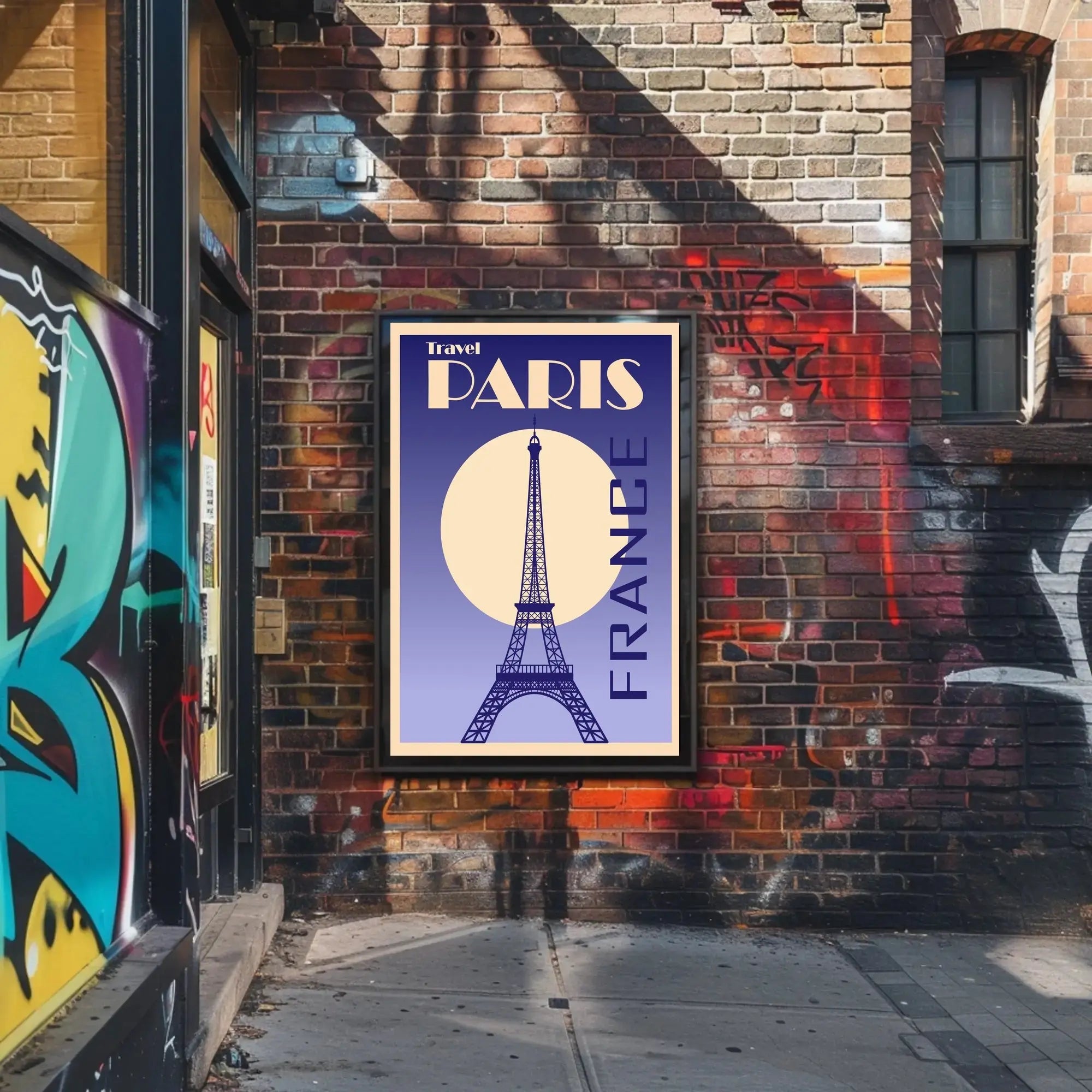 Vintage Eiffel Tower Paris Art Deco Travel Poster PosterGoat