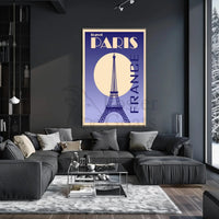 Vintage Eiffel Tower Paris Art Deco Travel Poster PosterGoat