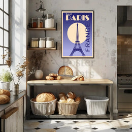 Vintage Eiffel Tower Paris Art Deco Travel Poster PosterGoat