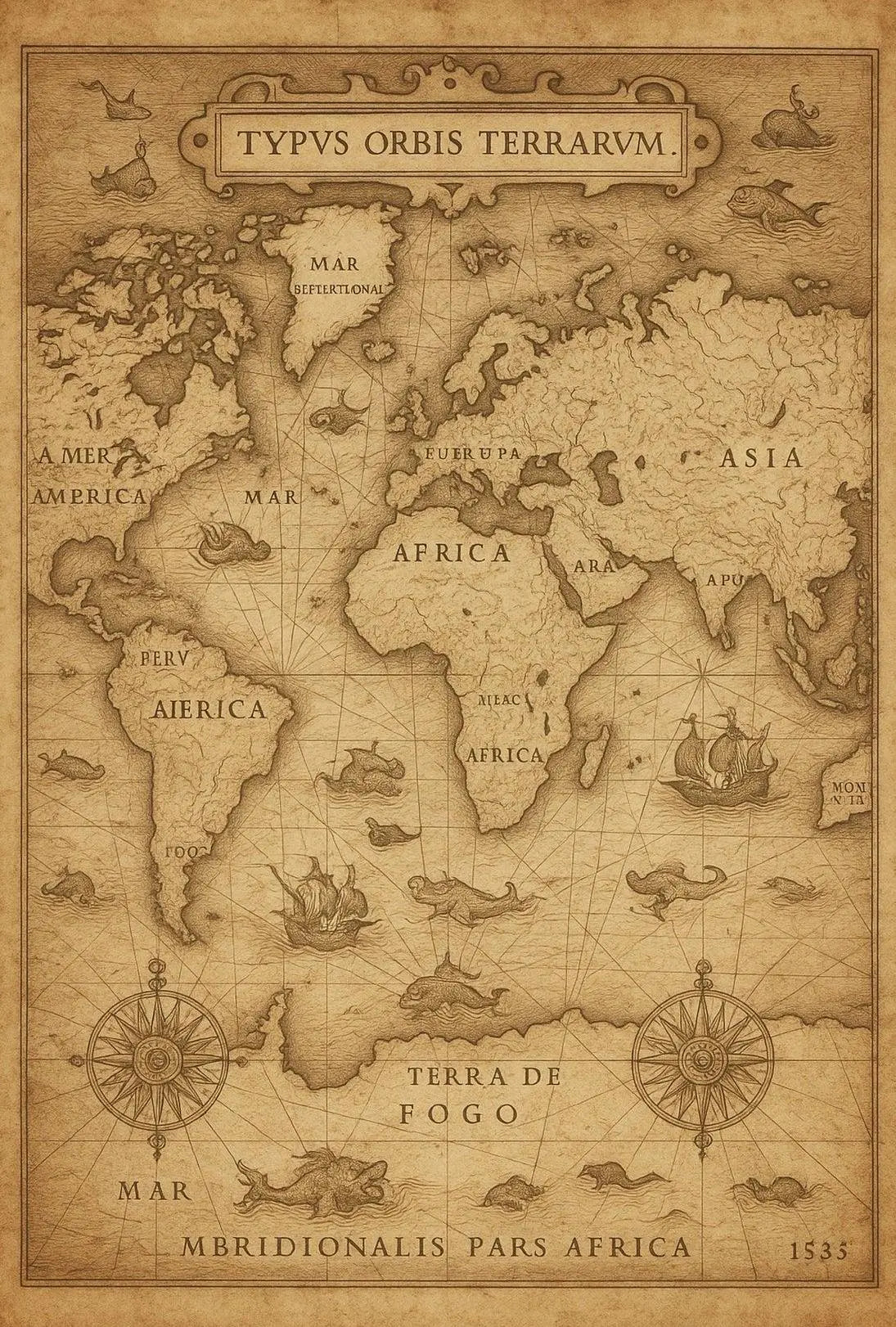 Vintage Exploration Map: Historical Adventure Poster PosterGoat