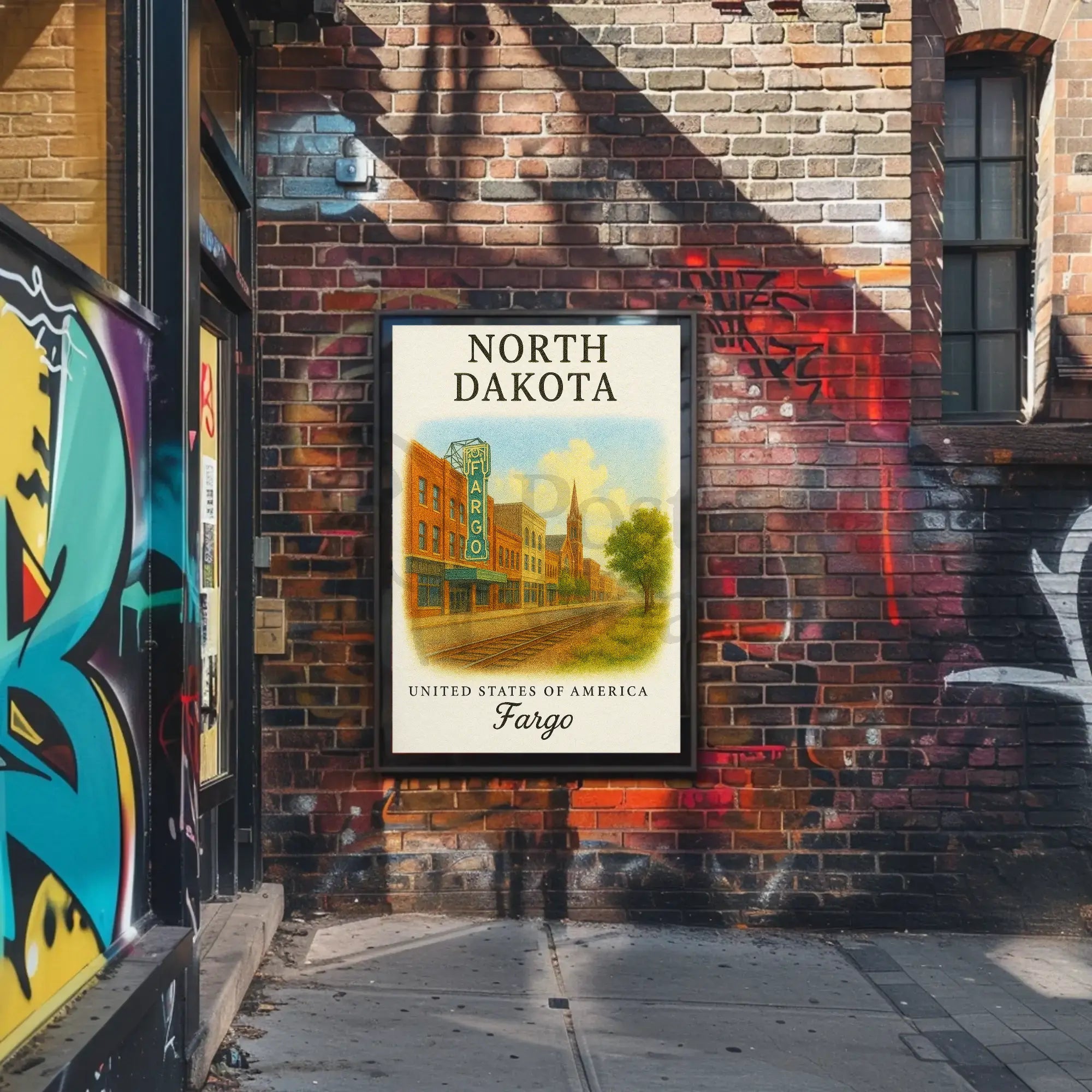 Vintage Fargo North Dakota Travel Poster PosterGoat