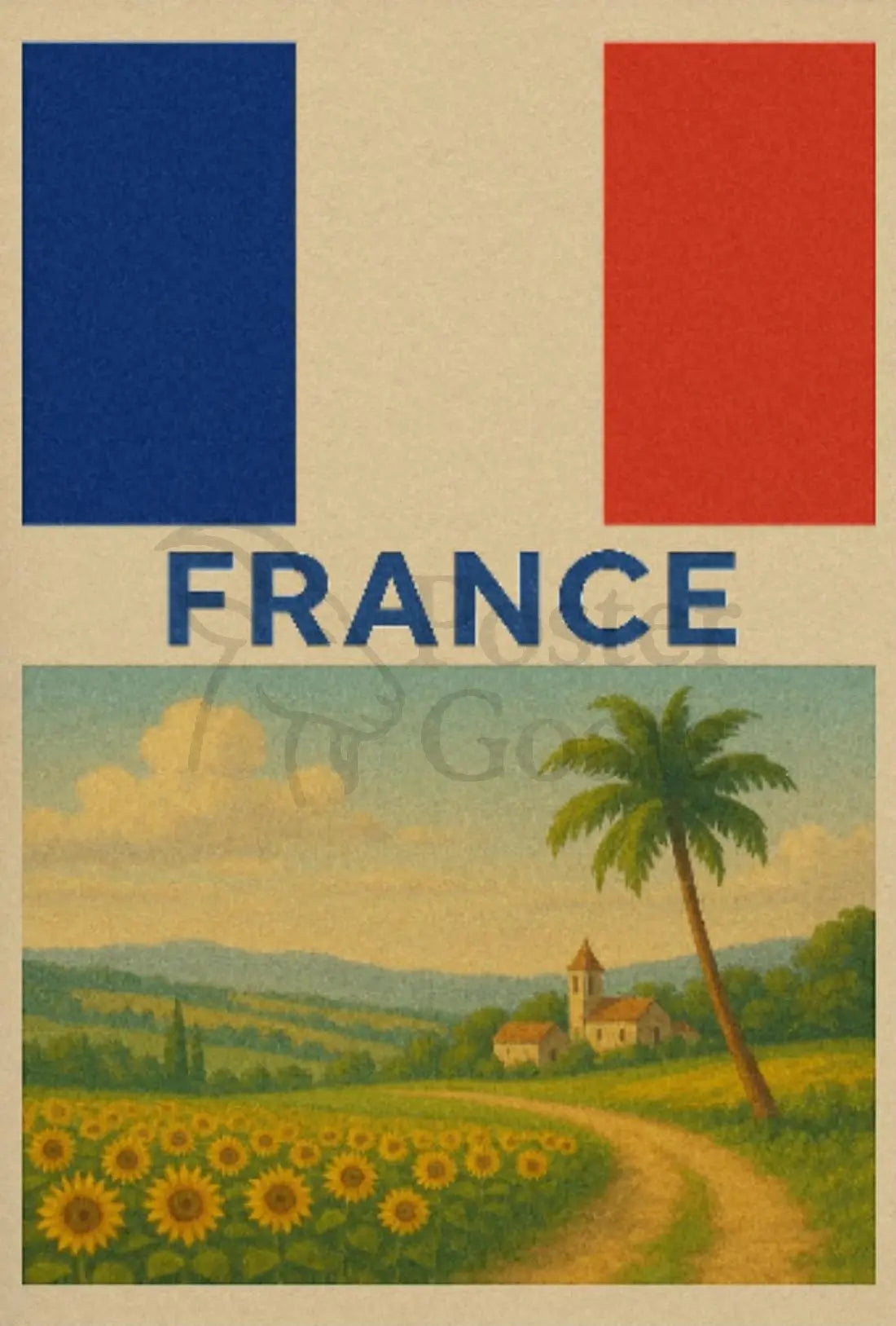 Vintage French Countryside Travel Poster PosterGoat
