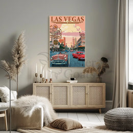 Vintage Glamour Las Vegas Scene Travel Poster PosterGoat