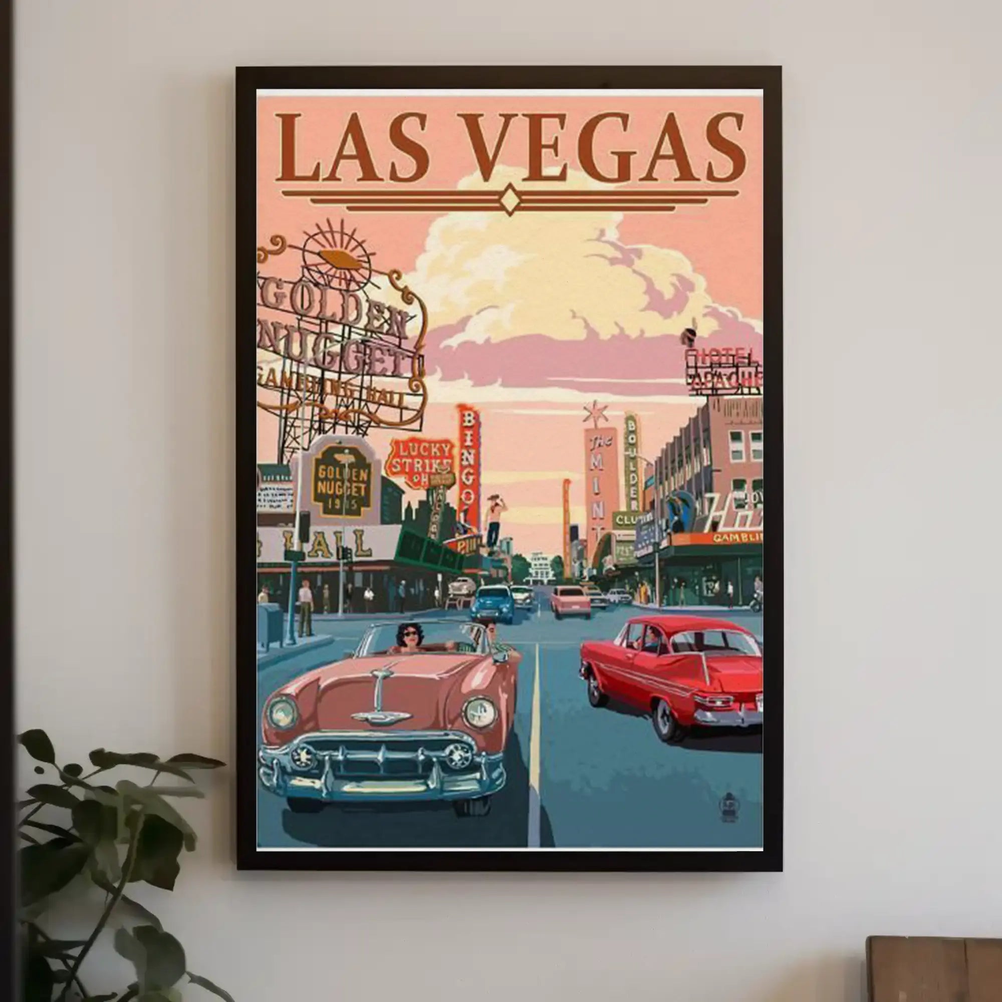Vintage Glamour Las Vegas Scene Travel Poster PosterGoat