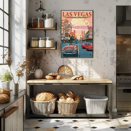 Vintage Glamour Las Vegas Scene Travel Poster PosterGoat
