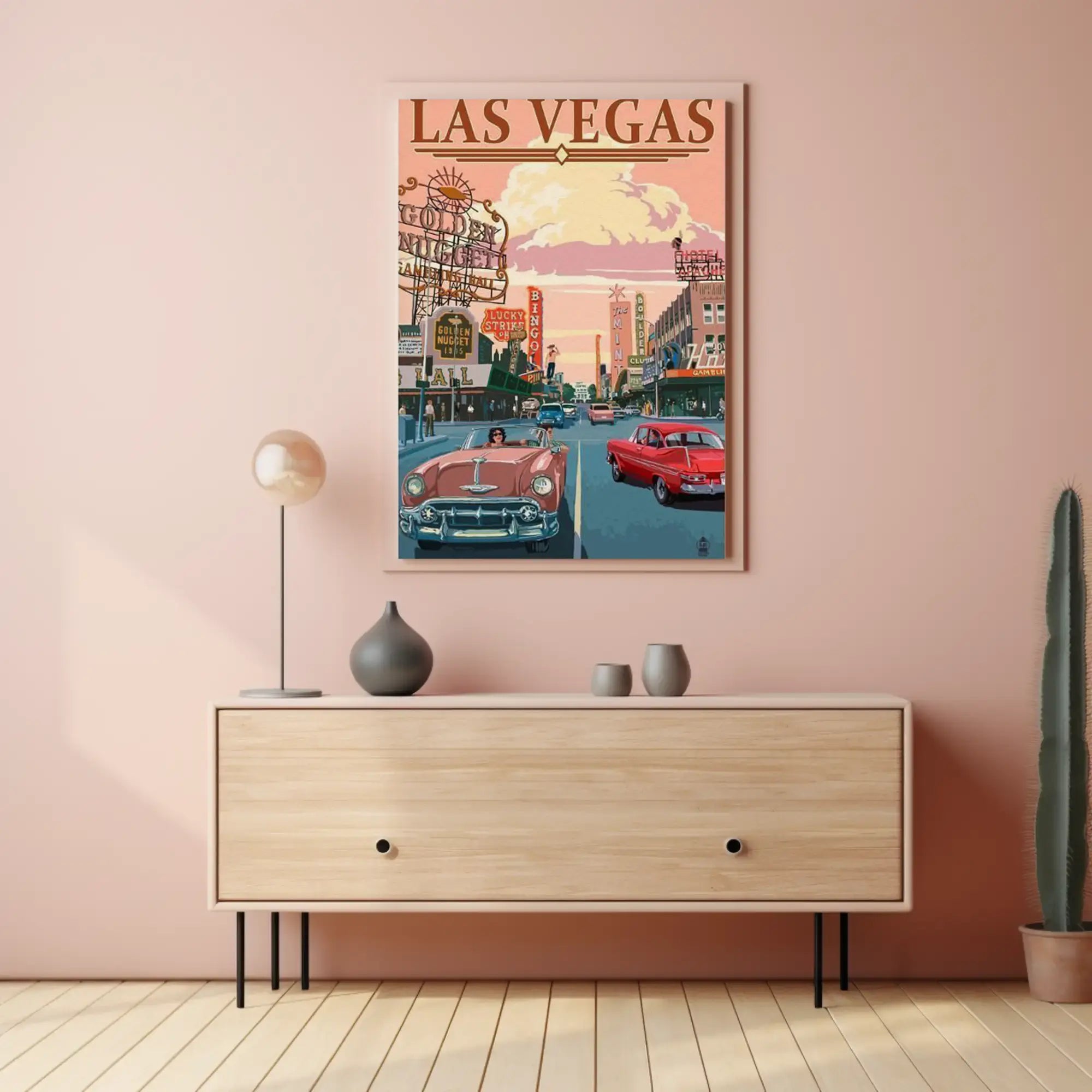 Vintage Glamour Las Vegas Scene Travel Poster PosterGoat