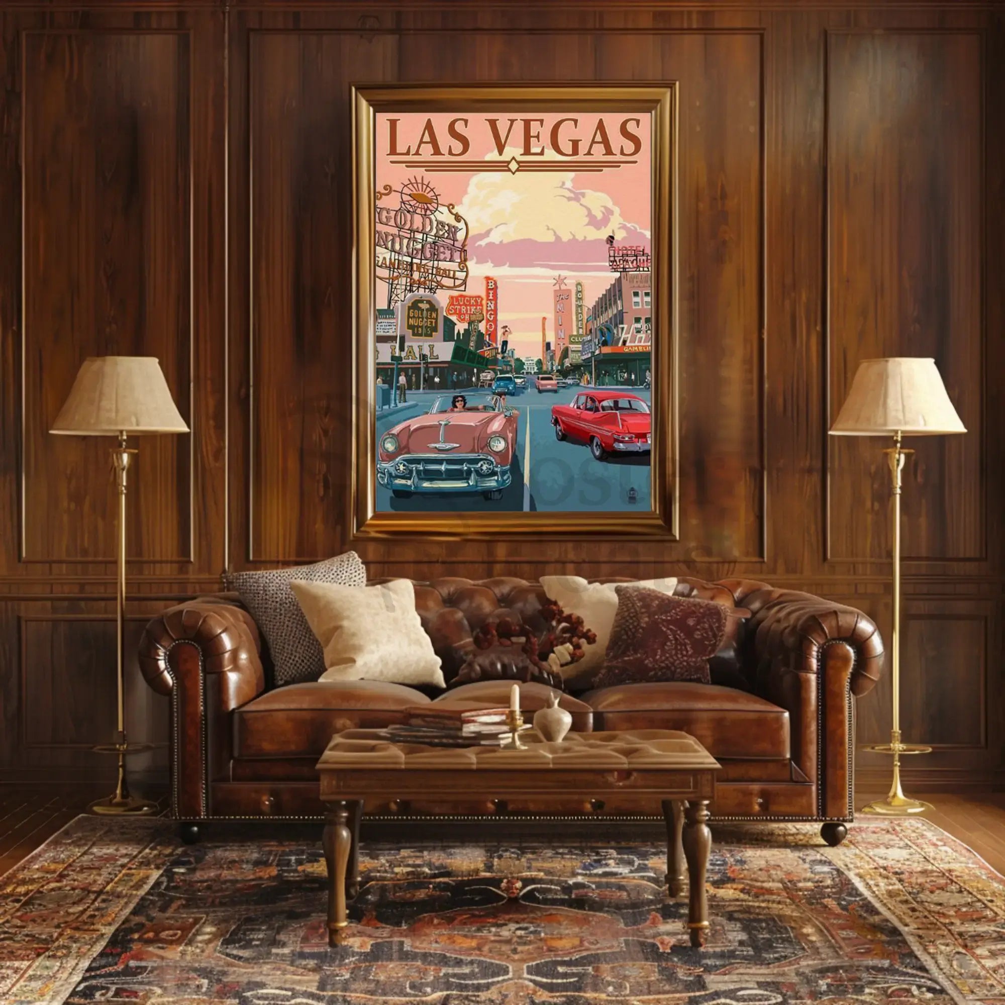 Vintage Glamour Las Vegas Scene Travel Poster PosterGoat
