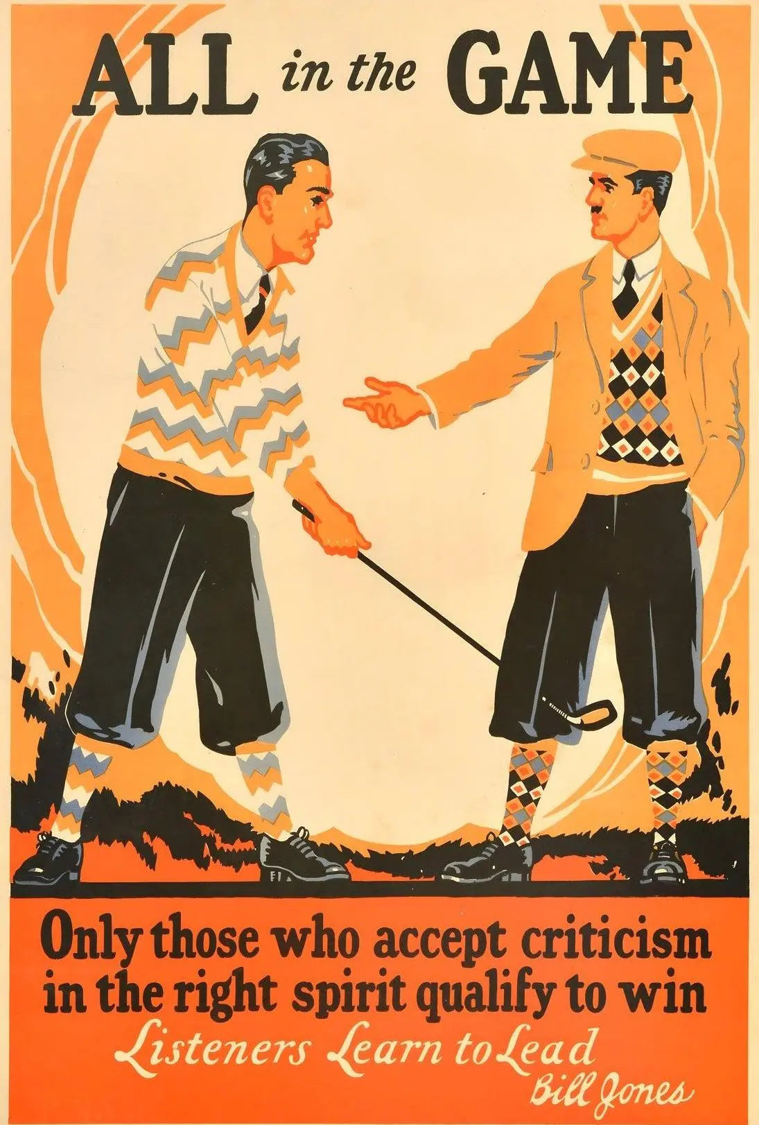 Vintage Golf Leadership Sportsmanship Sports Poster PosterGoat