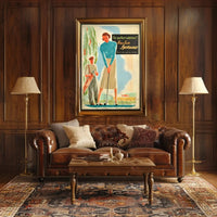 Vintage Golf Scene Sportswear Elegance Sports Poster PosterGoat