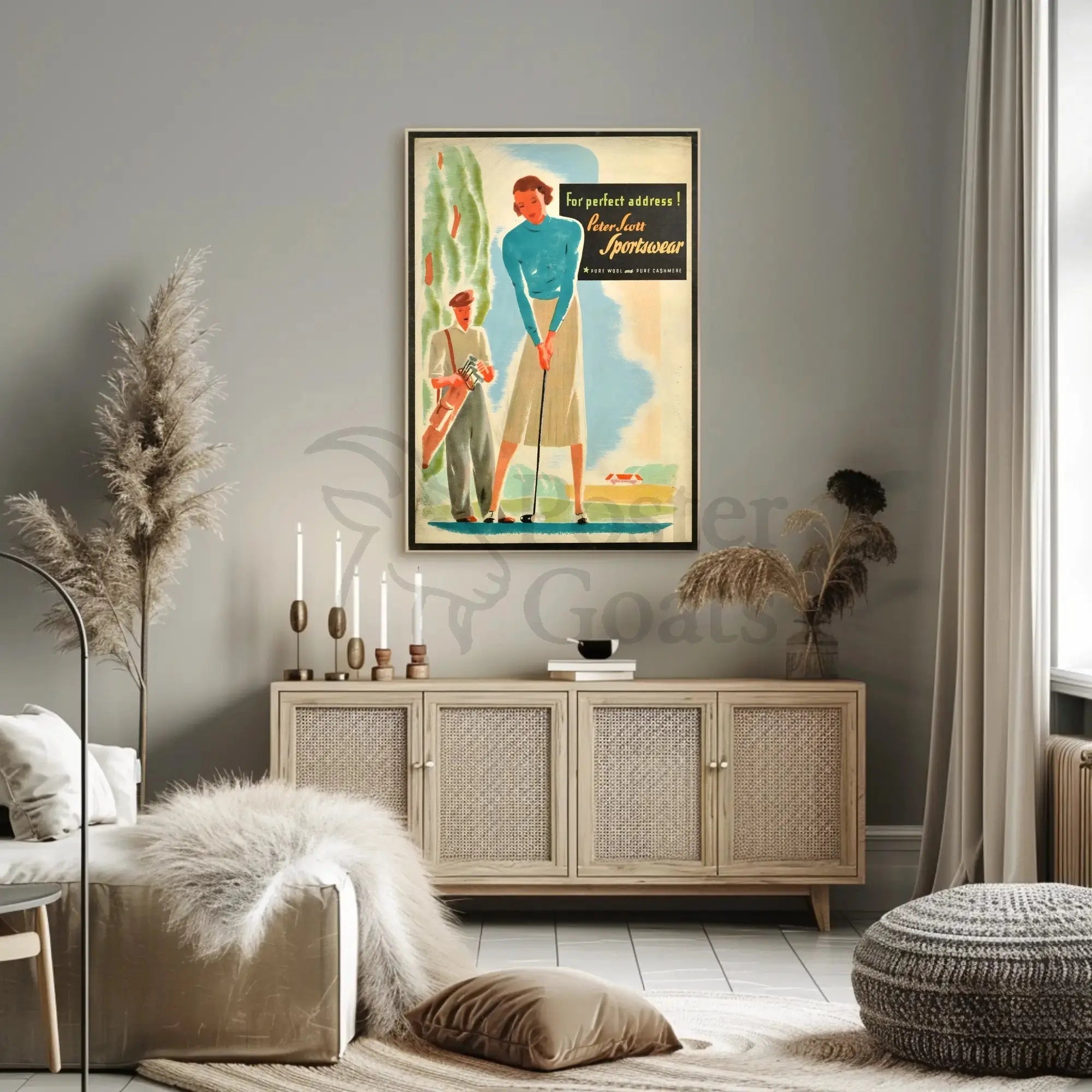 Vintage Golf Scene Sportswear Elegance Sports Poster PosterGoat