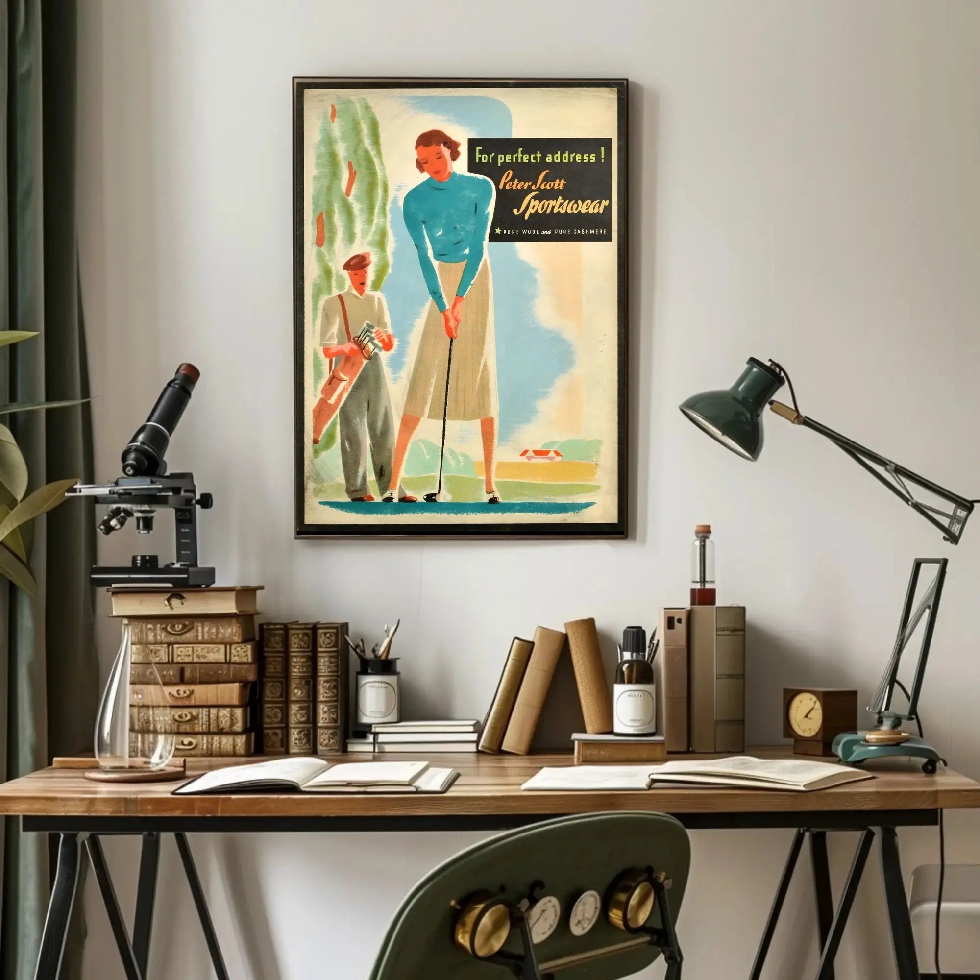 Vintage Golf Scene Sportswear Elegance Sports Poster PosterGoat