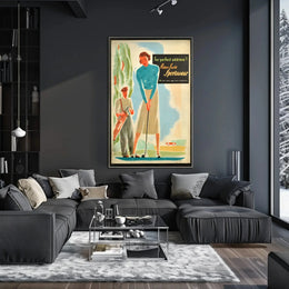 Vintage Golf Scene Sportswear Elegance Sports Poster PosterGoat