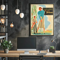 Vintage Golf Scene Sportswear Elegance Sports Poster PosterGoat