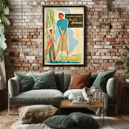 Vintage Golf Scene Sportswear Elegance Sports Poster PosterGoat