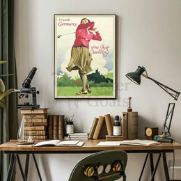 Vintage Golf Travel Poster: Germany Leisure Retro Artwork PosterGoat