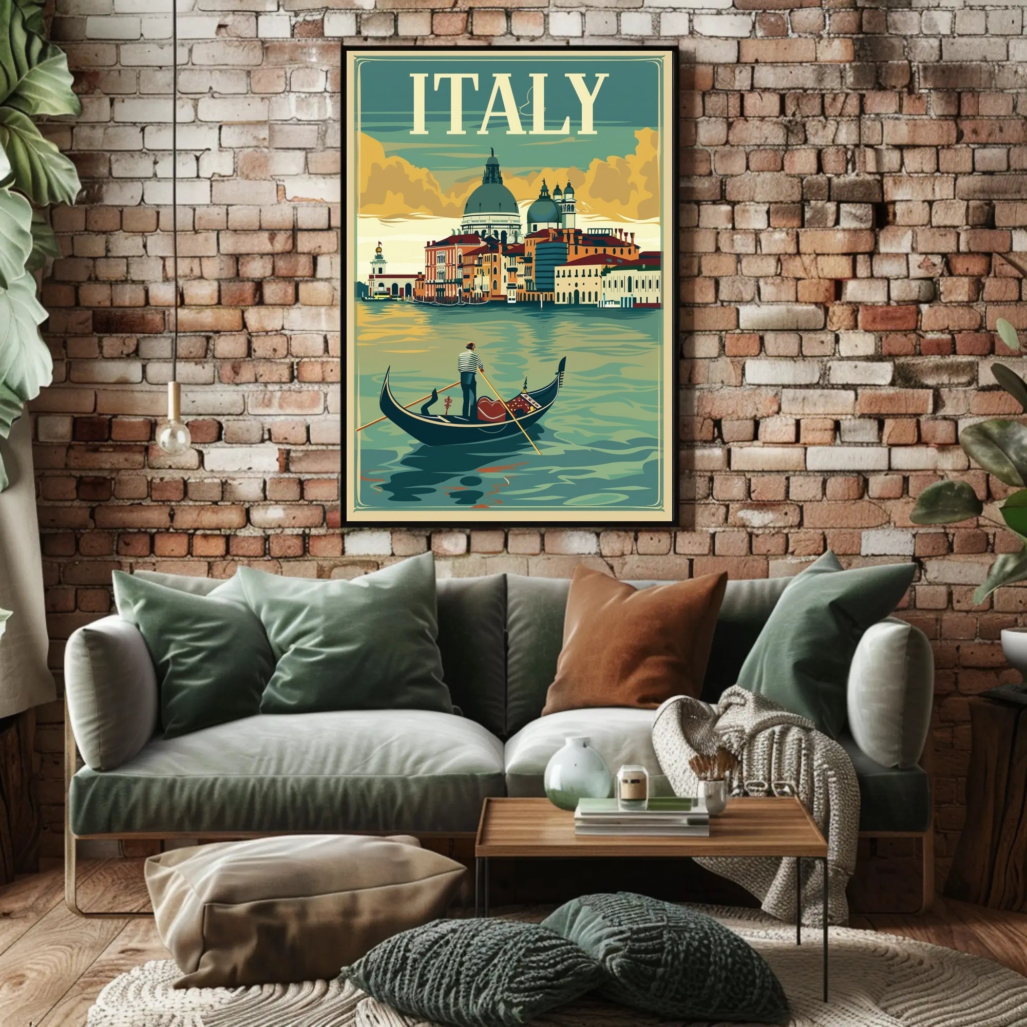 Vintage Gondola Adventure in Italy Travel Poster PosterGoat