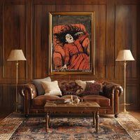 Vintage Gothic Woman on Armchair Historical or Presidential Poster PosterGoat
