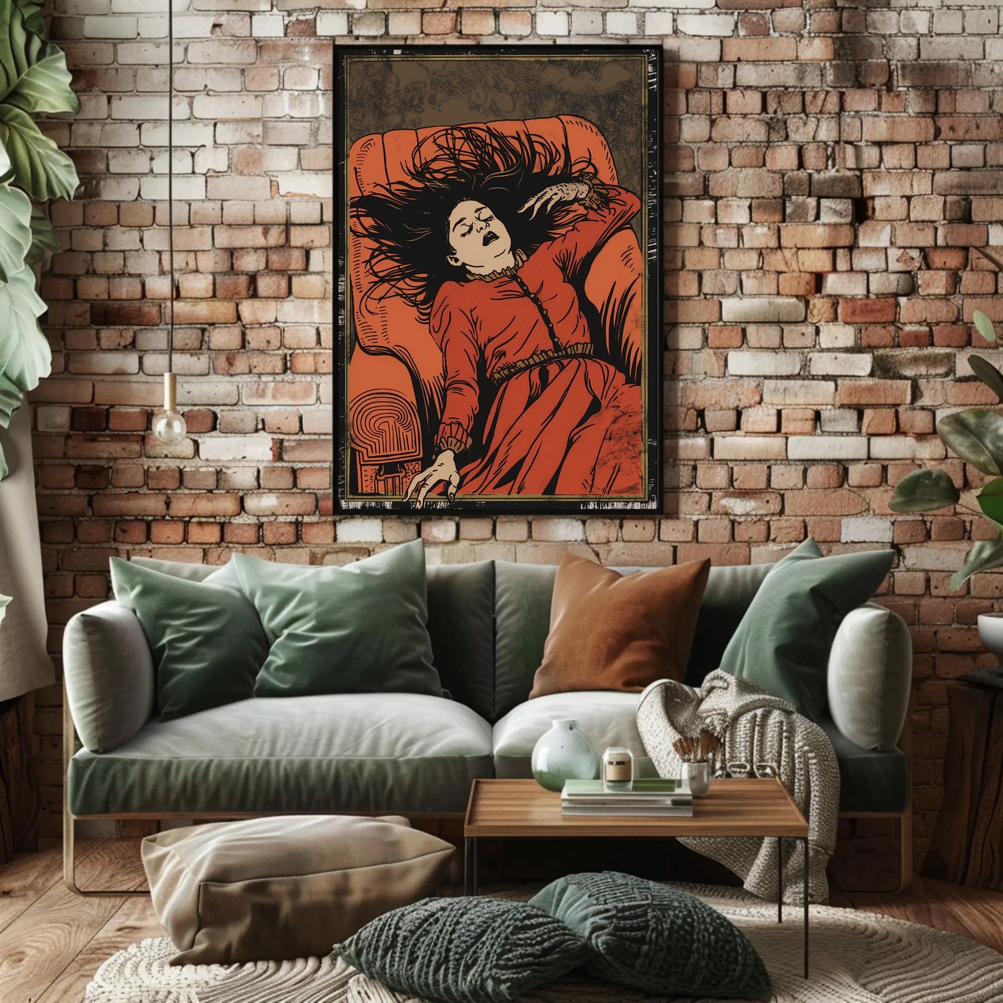 Vintage Gothic Woman on Armchair Historical or Presidential Poster PosterGoat