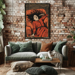 Vintage Gothic Woman on Armchair Historical or Presidential Poster PosterGoat