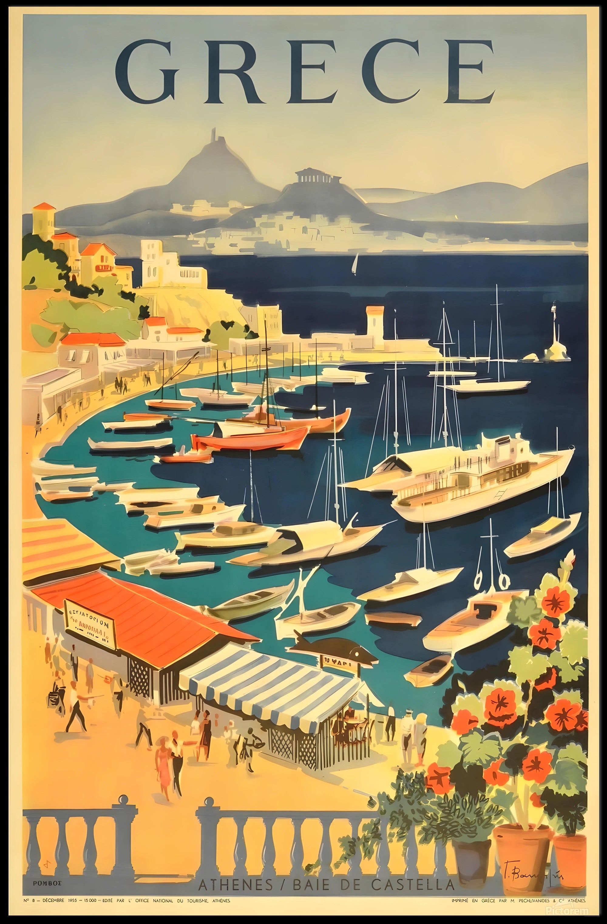 Vintage Greek Coastal Scene: Travel Poster PosterGoat