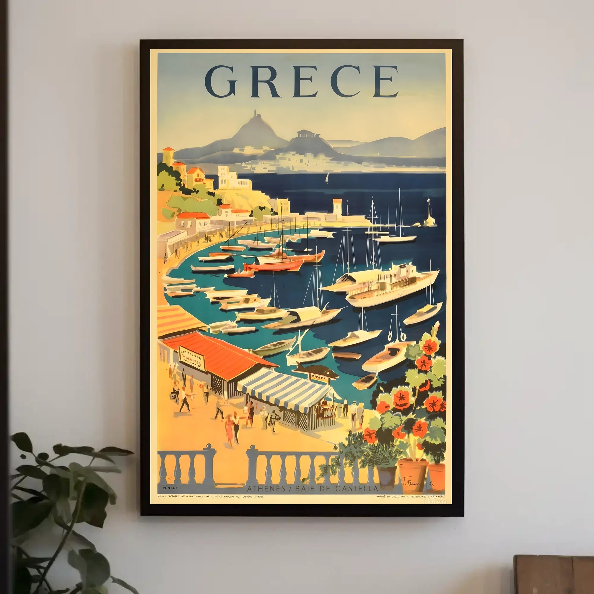 Vintage Greek Coastal Scene: Travel Poster PosterGoat