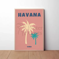 Vintage Havana Cuba Travel Poster PosterGoat