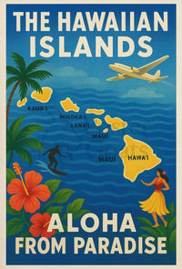 Vintage Hawaiian Paradise Travel Poster PosterGoat
