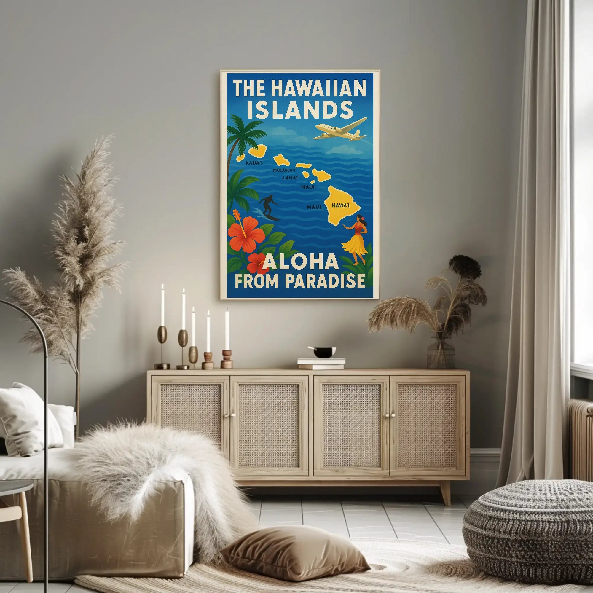 Vintage Hawaiian Paradise Travel Poster PosterGoat
