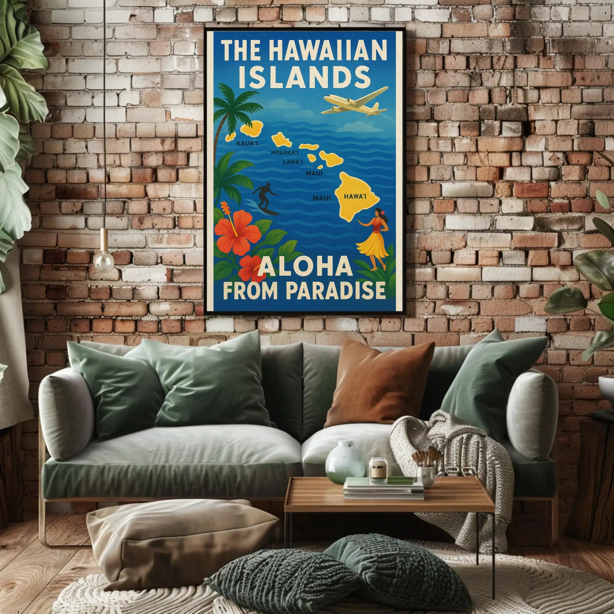 Vintage Hawaiian Paradise Travel Poster PosterGoat