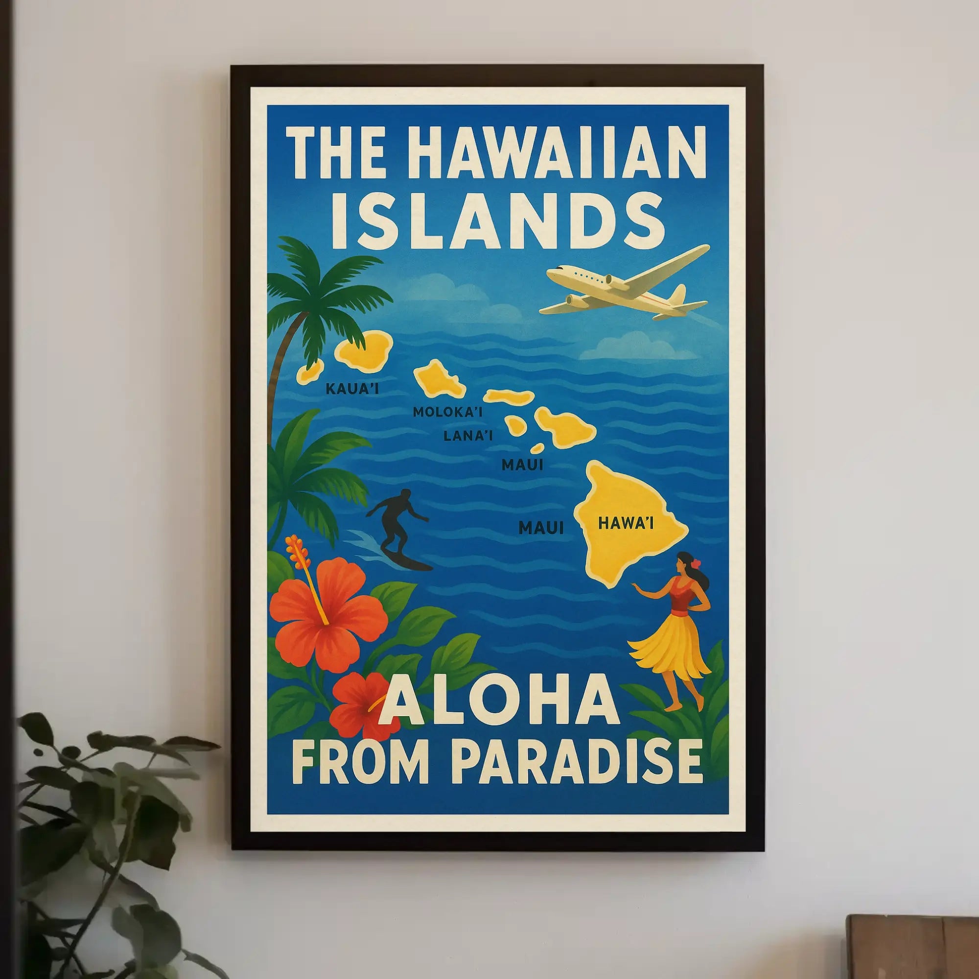 Vintage Hawaiian Paradise Travel Poster PosterGoat