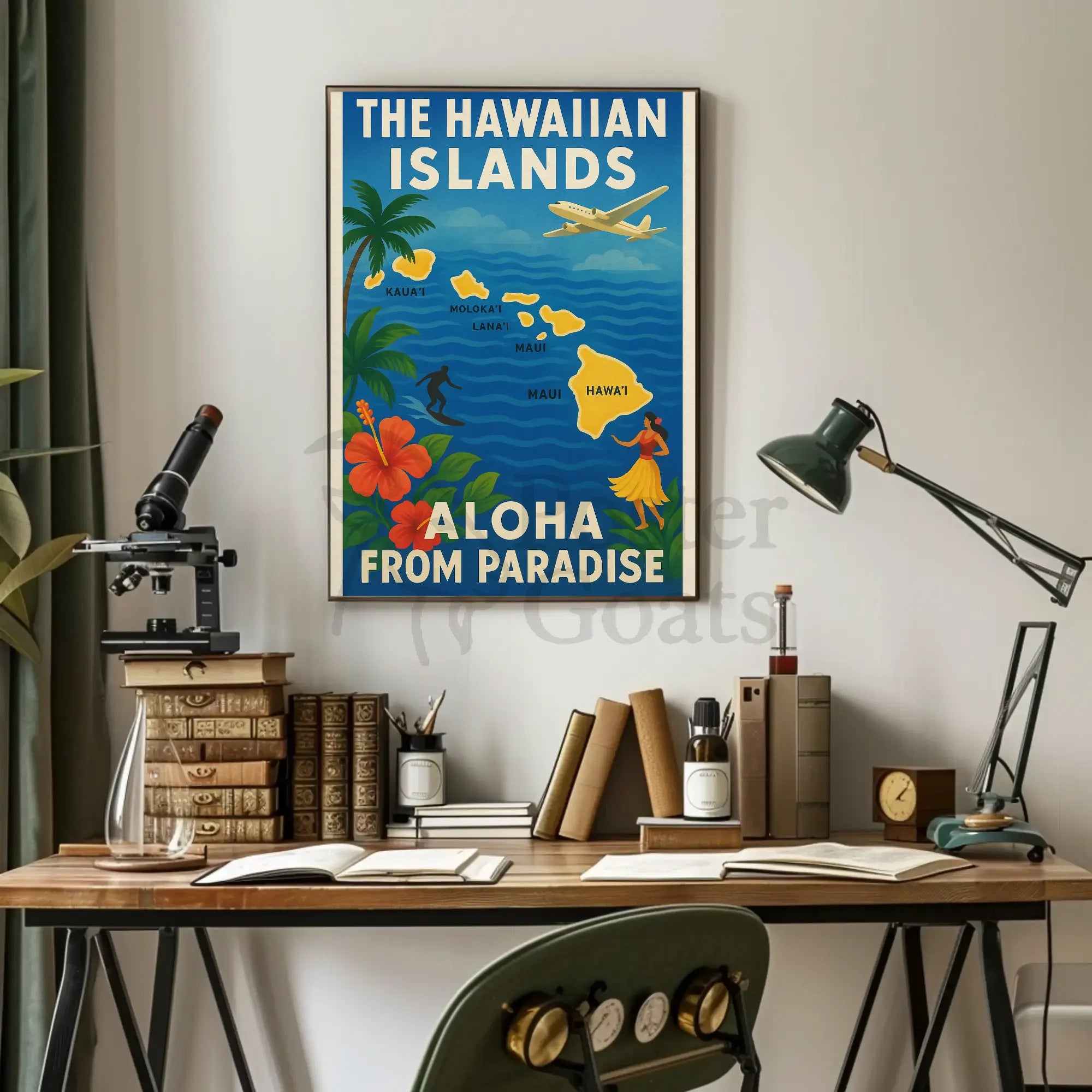 Vintage Hawaiian Paradise Travel Poster PosterGoat