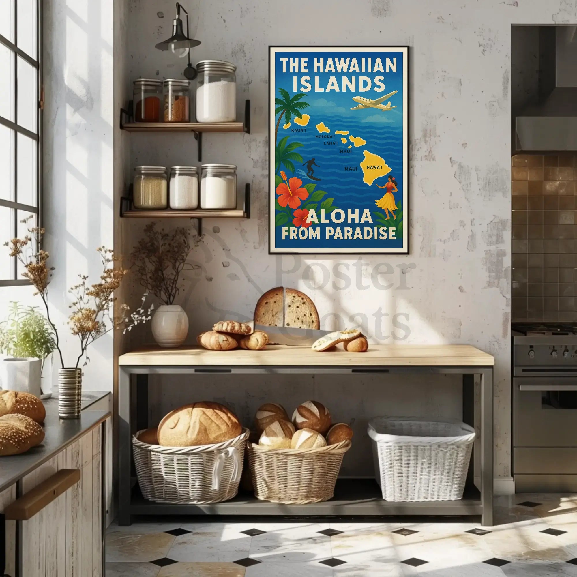 Vintage Hawaiian Paradise Travel Poster PosterGoat