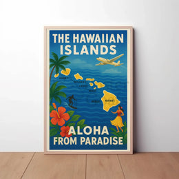 Vintage Hawaiian Paradise Travel Poster PosterGoat