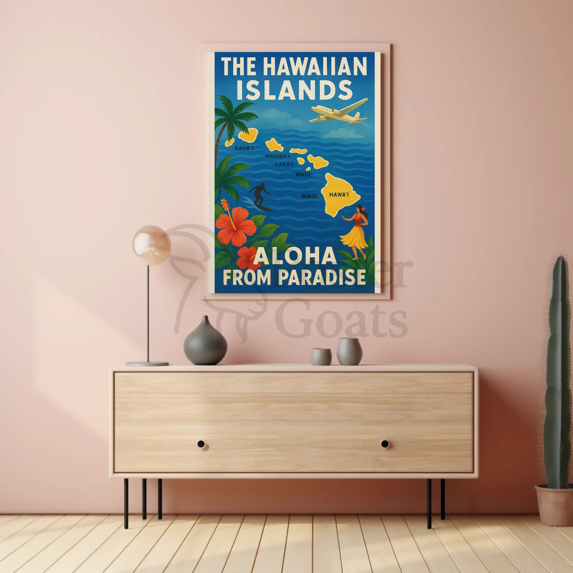 Vintage Hawaiian Paradise Travel Poster PosterGoat
