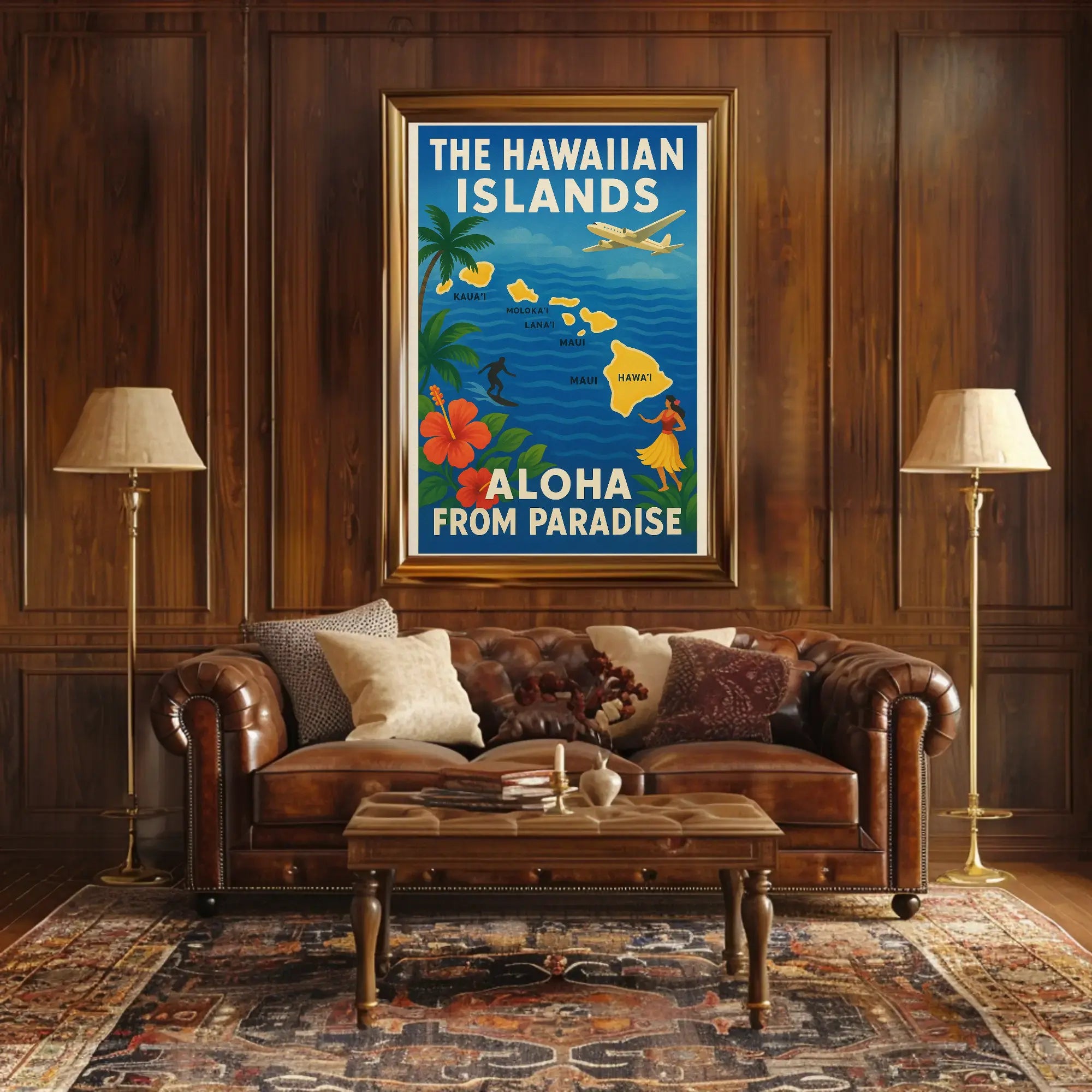 Vintage Hawaiian Paradise Travel Poster PosterGoat