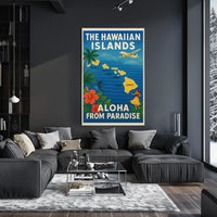 Vintage Hawaiian Paradise Travel Poster PosterGoat