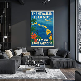 Vintage Hawaiian Paradise Travel Poster PosterGoat