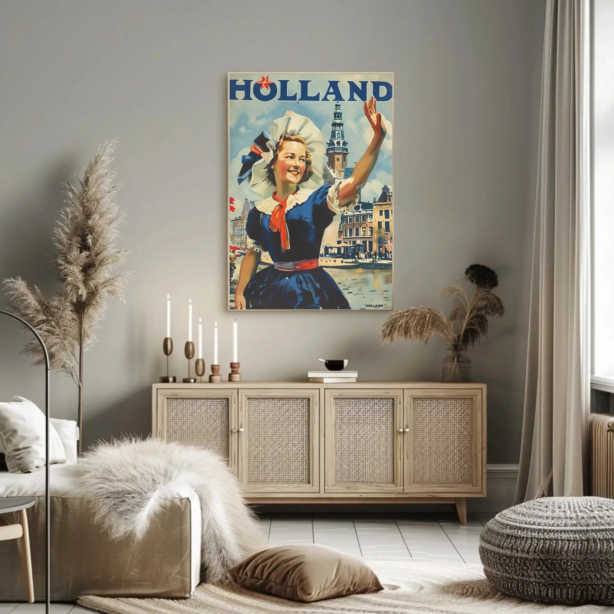 Vintage Holland Travel Poster Celebrates Traditional Dutch Heritage PosterGoat