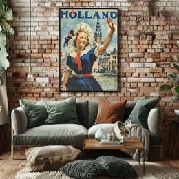Vintage Holland Travel Poster Celebrates Traditional Dutch Heritage PosterGoat