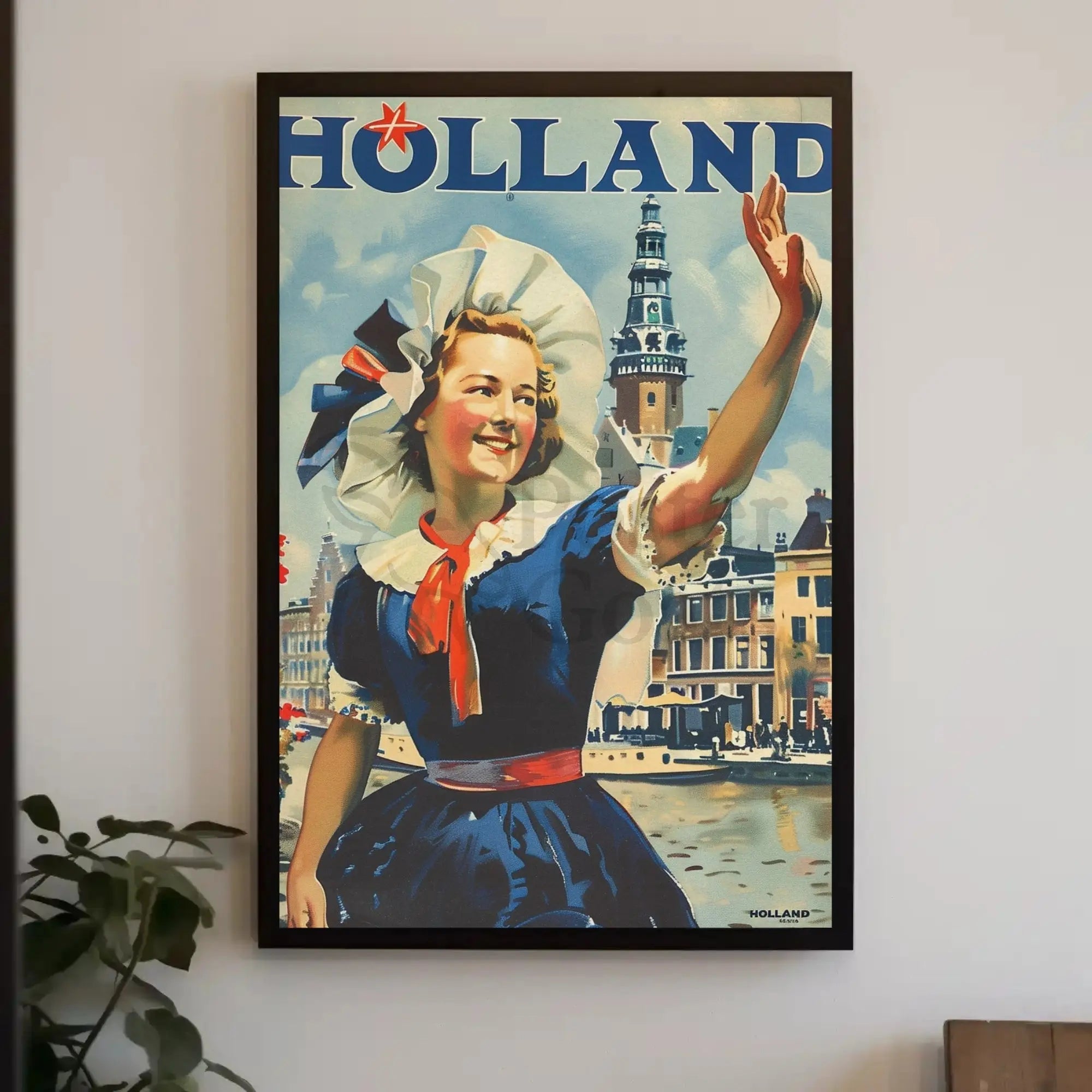 Vintage Holland Travel Poster Celebrates Traditional Dutch Heritage PosterGoat