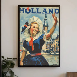 Vintage Holland Travel Poster Celebrates Traditional Dutch Heritage PosterGoat