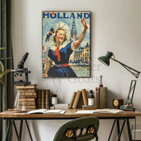 Vintage Holland Travel Poster Celebrates Traditional Dutch Heritage PosterGoat