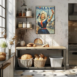 Vintage Holland Travel Poster Celebrates Traditional Dutch Heritage PosterGoat