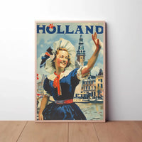 Vintage Holland Travel Poster Celebrates Traditional Dutch Heritage PosterGoat