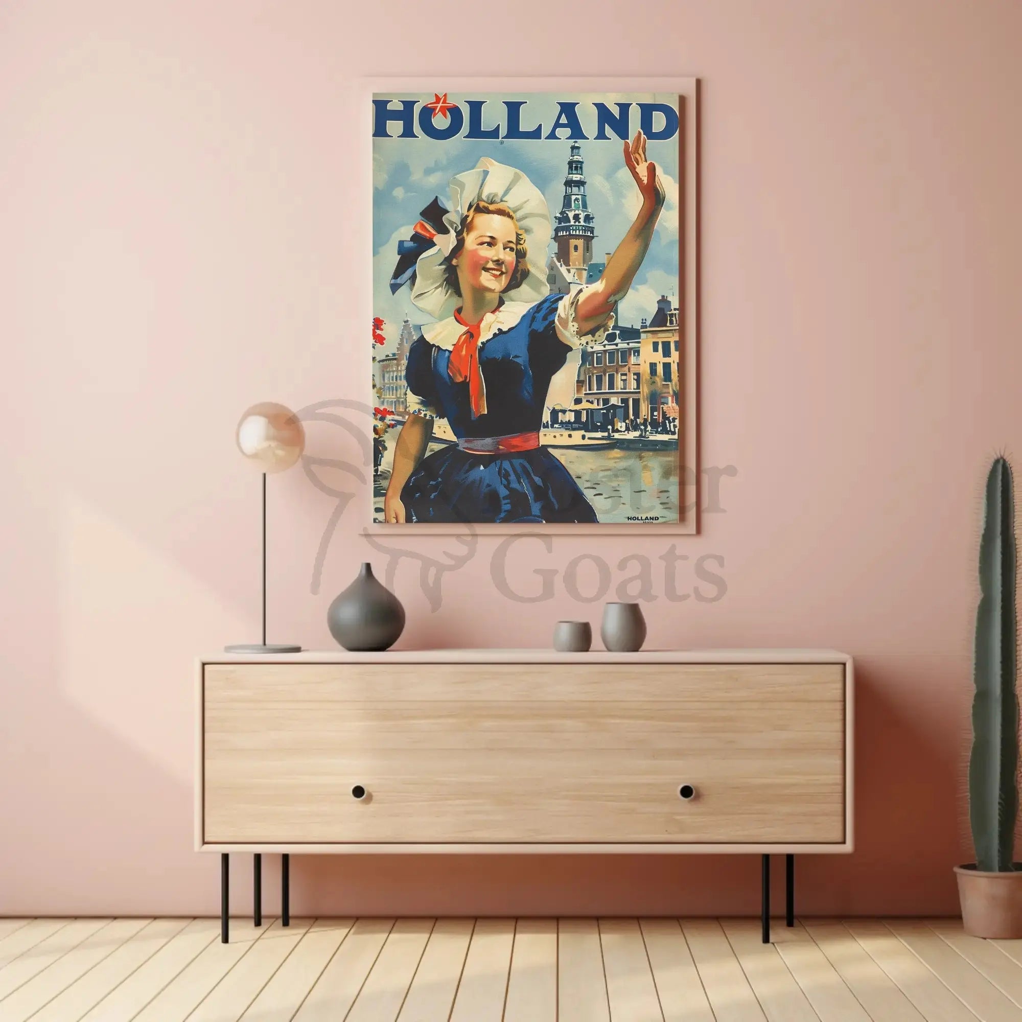 Vintage Holland Travel Poster Celebrates Traditional Dutch Heritage PosterGoat