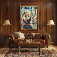 Vintage Holland Travel Poster Celebrates Traditional Dutch Heritage PosterGoat