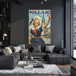 Vintage Holland Travel Poster Celebrates Traditional Dutch Heritage PosterGoat