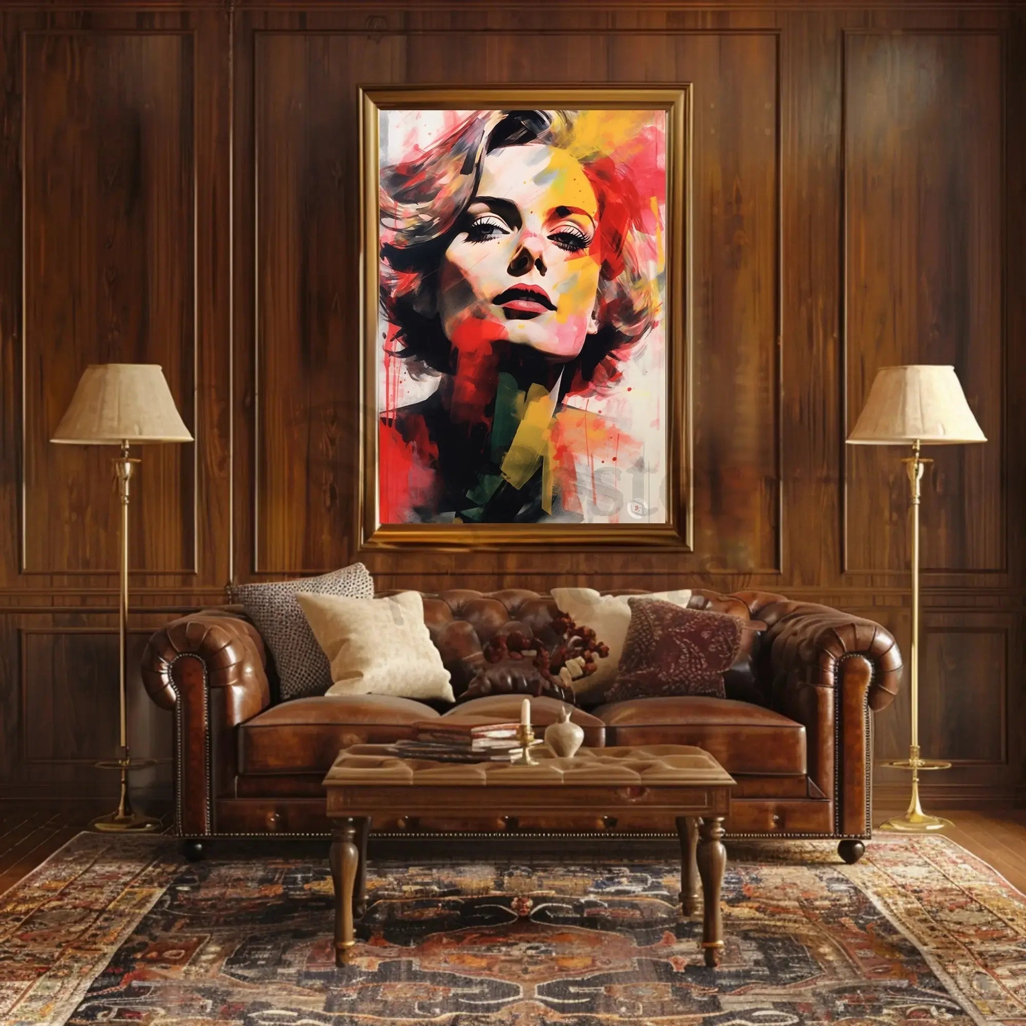 Vintage Hollywood Glamour Woman Abstract Artistic Poster PosterGoat