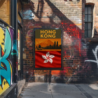 Vintage Hong Kong Skyline Heritage Travel Poster PosterGoat