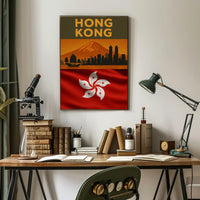 Vintage Hong Kong Skyline Heritage Travel Poster PosterGoat